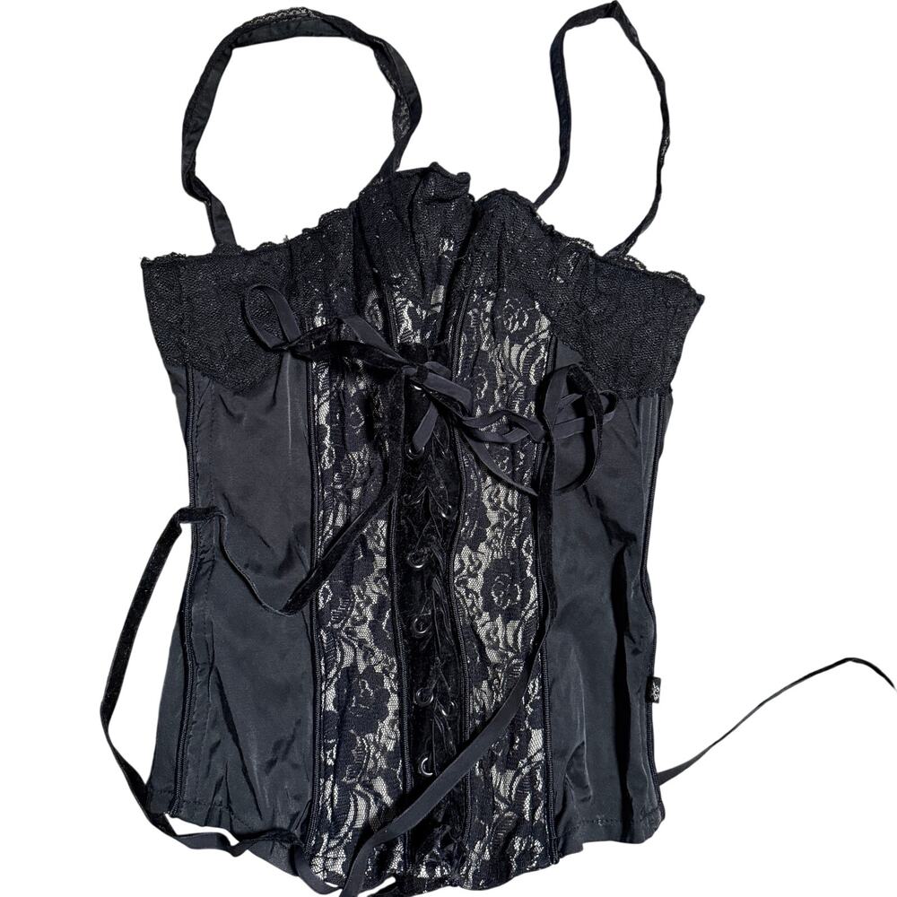 Daang Goodman Tripp NYC Vintage Black Lace Up Corset Size Large